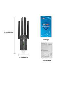 Driver-Free Wireless Network Adapter, WiFi6 High-Speed 5G Dual-Band USB Computer Receiver - Black - View 11