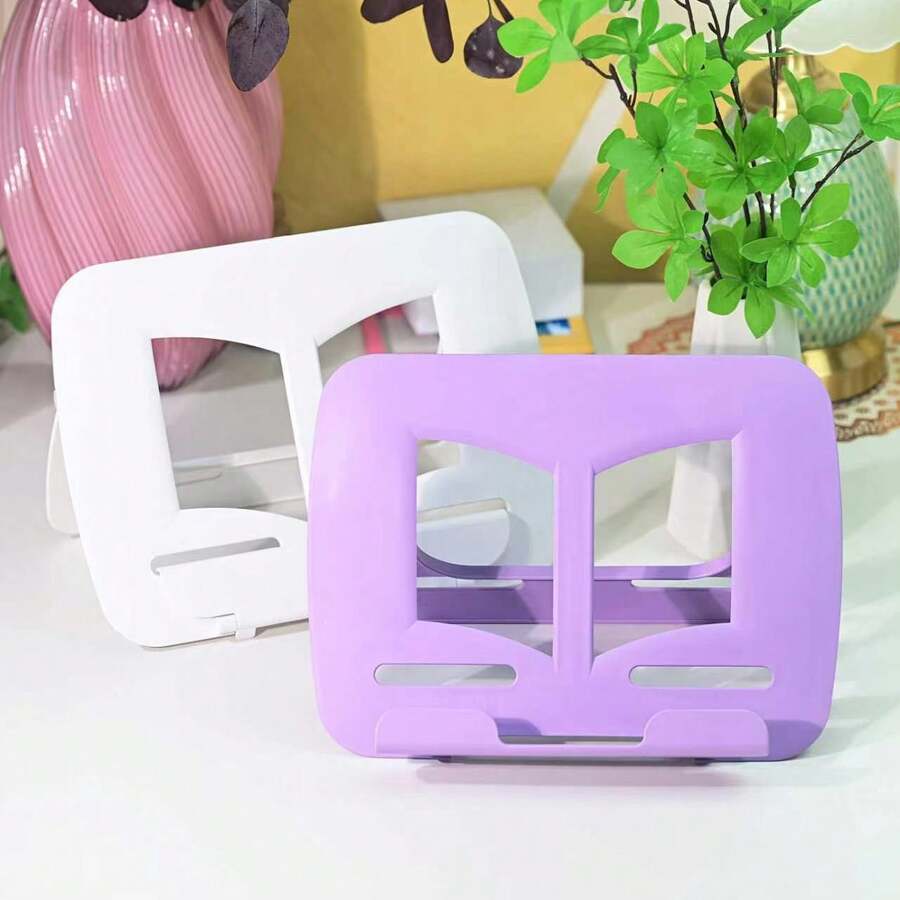 1pc No-Assembly Foldable/Desktop Bookshelf/Multifunctional Reading Stand/Reading Essential/Suitable For Books, Phones, Tablets, Laptops/Universal For Students, Office, Business Trip, Travel - Multicolor - View 1