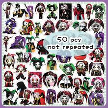 50pcs Cartoon Game Freak Circus Character Anime Jester Clown Decorative Notebook Stickers - Multicolor - View 11