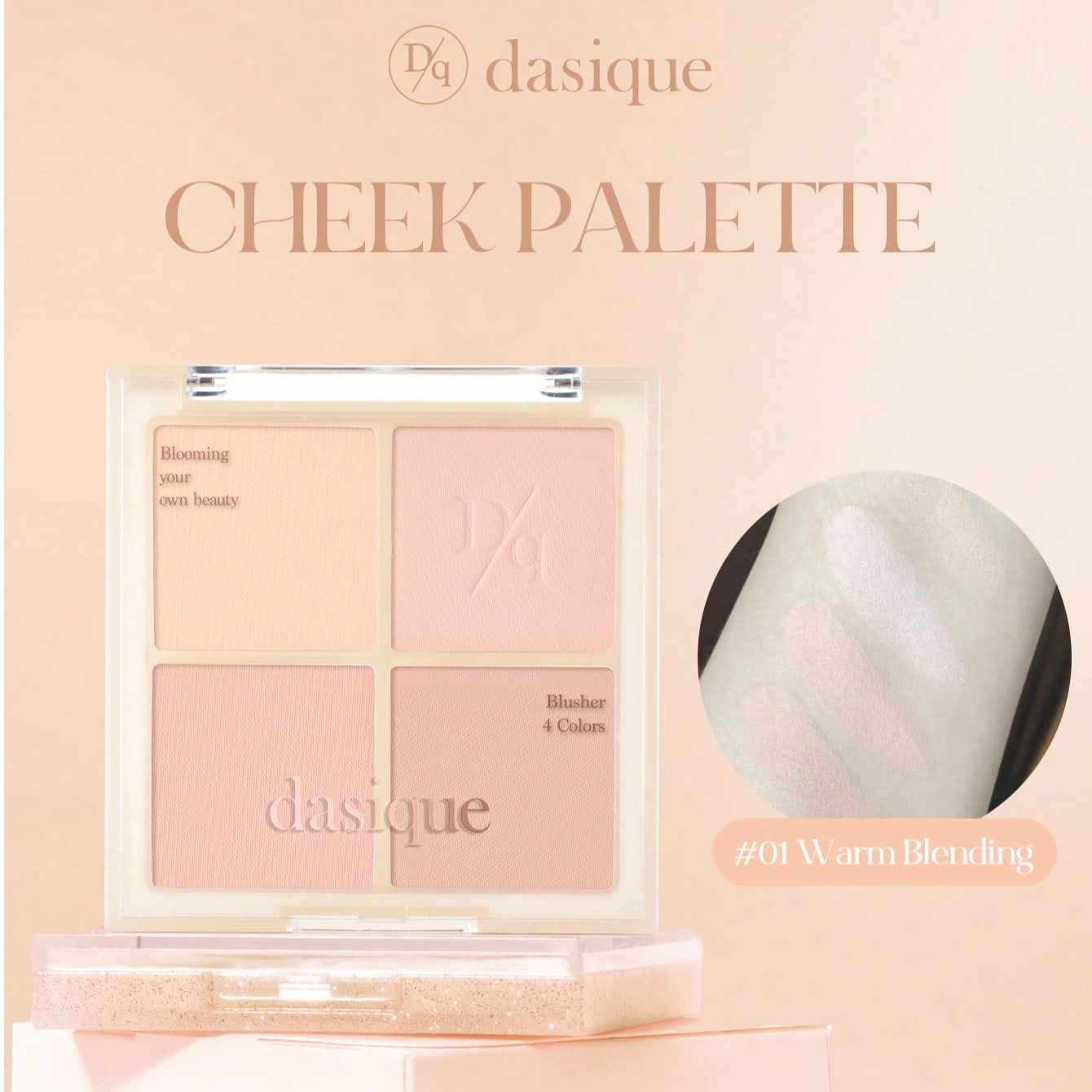 Shein #01 Warm Blending Dasique 4-Color Matte Blush Palette, Highly Pigmented Long-Lasting Natural Glow, Easy Blend Lightweight, Vegan Cruelty-Free, Birthday Christmas Gift For Her, Summer Vacation Makeup