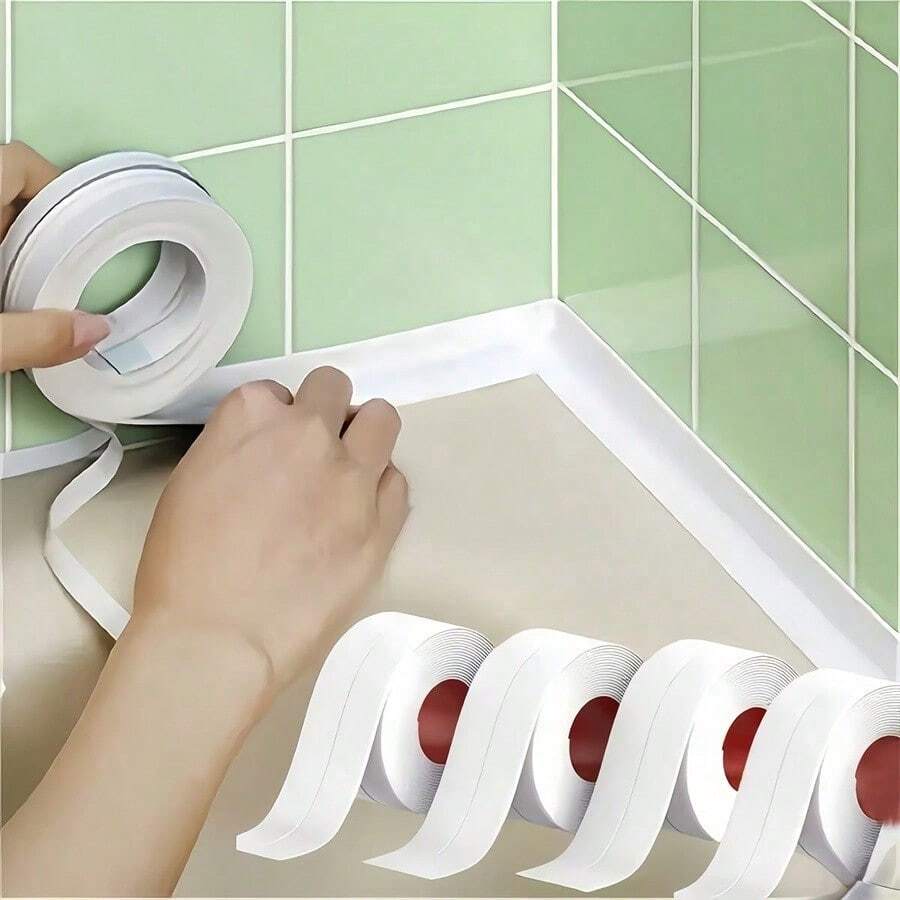 1 Roll Waterproof Mold-Proof Sealing Strip, Suitable For Kitchen And Bathroom, Sticker, Wall Decal, Vinyl Decal, Home Decor, Spring Decoration, Home Refresh, Rama Decorative Sticker Gift, Birthday Graduation Gift