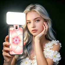 1 buah Lampu Pengisi LED dengan 3 Tingkat Suhu Warna yang Dapat Diatur, Lampu Malam, Lampu LED, Lampu Selfie Smartphone (Dapat Diisi Ulang), Lampu Pengisi Konferensi Video Komputer, Lampu Mini Portabel, Perlengkapan Seni Kuku, Dekorasi Rumah Halloween, Natal, Dekorasi Ruangan, 250mAh - A - View 8