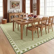 Beaully Modern Checkered‑Edge Washable Runner Rug, Low‑Pile Soft Non‑Shedding Mark‑Resistant Floor Carpet With Non‑Slip Backing For Hallway Entryway Kitchen Bathroom Bedroom - Green 8*10ft(244*305cm) - View 8