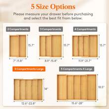 Expandable Bamboo Drawer Organizer With Dividers, Adjustable Kitchen Drawer Organizer For Large Cooking Utensils Cutlery, Kitchen Drawer Organization - View 4