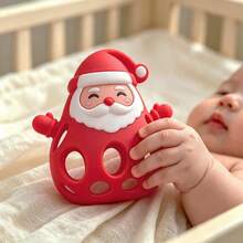 1 món đồ chơi lắc bằng silicone hình ông già Noel, bóng cầm tay có chuông, quà Giáng sinh cho bé - Nhiều màu - Xem 8