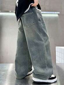 Boys' Spring Denim Jeans, Summer Fashion New Style - Blue - View 2