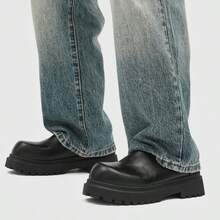 Sepatu Derby Vintage Pria dengan Tampilan Usang, Sepatu Loafer Kasual Bisnis Terbaru untuk Musim Semi, Sepatu Jas Penambah Tinggi Badan yang Tak Terlihat, Sepatu Formal yang Nyaman, Bernapas, Lembut, dan Serbaguna untuk Semua Acara - Hitam - View 9