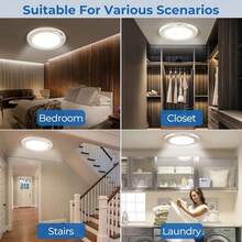 1/2PCS 7.48in Wireless Motion Sensor Ceiling Light, Rechargeable Battery Operated LED Light With Remote, 3000K-6000K 3CCT Dimmable Timer, Magnetic Mount For Closet, Hallway, Stairs, Kitchen, Garage - one-size - View 11