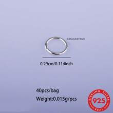 40pcs/Pack S925 Sterling Silver Open Jump Rings, Jewelry DIY Accessories For Necklaces, Bracelets - Silver - View 9