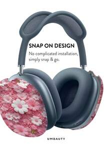 GIIPPA Glossy Hard Ear Cup Protective Cover With Ditsy Floral Pattern, Unisex Anti-Scratch Shell Compatible With AirPods Max 1/2 Oval Over-Ear Headphones For Daily Commute, Campus, Cafe, Travel, Picnic And Other Scenarios, Matching Accessories - Pink - View 3