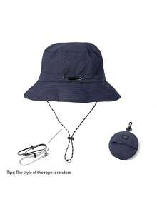 1pc Waterproof Outdoor Foldable Packable Thin Bucket Hat, Unisex Sun Protection Fishing Cap,Beach,Travel - A - View 10