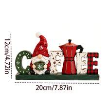 1件裝聖誕咖啡小矮人桌面裝飾牌，鄉村風木製 COFFEE 字母方塊搭配聖誕小矮人與摩卡壺，農舍風冬季節日廚房咖啡吧裝飾，式聖誕層架壁爐擺飾，聖誕裝飾，聖誕咖啡 - 聖誕咖啡 - 查看 8