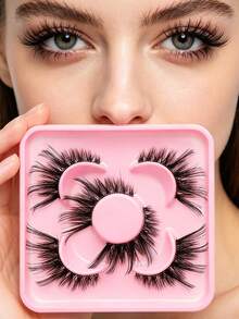 3/5 Pairs Cat Eye False Eyelashes, Fluffy Wispy Dramatic Long Tail Strip Lashes, Reusable Fake Eyelashes For Party Stage Daily Eye Makeup - Multicolor - View 4