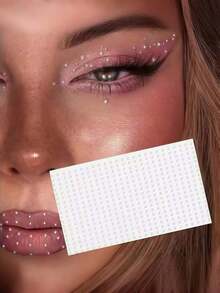 5~2mm Pearl Face Rhinestone Stickers, Hair Accessories, Eyebrow Stickers, Diamond Stickers - White - View 2