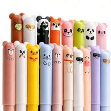 38pcs Animal Shaped Erasable Neutral Pen Set, [8 Random Pens + 30 Refills]0.5mm Fine Tip, Blue Ink, Built-In Eraser, Perfect For Note-Taking And Writing, Ideal Office And School Supplies, Birthday, Christmas, Valentine's Day, New Year, Friend's Gift And Easter Gift. - Multicolor - View 6