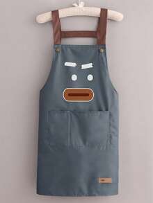 1pc Solid Color Adjustable Strap Apron, Made Of PVC Material, Waterproof And Stain-Resistant, Durable And Lightweight, Easy To Wash, With Large Capacity Dual Pocket Design. Perfect For Kitchen Cooking And Dumpling Making, Home Cleaning, Camping, Picnic, Seafood Processing And Other Scenarios - Confused - View 10