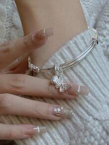 1 Set Of Bells, 1 Floral Bracelet, Suitable As A Gift For Mother, Also As A Mother's Day Gift For Friends, Novel Style, Lightweight And Luxurious, Unique Design - Multicolor - View 9