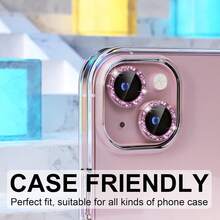 Arvin For IPhone 18 Pro Max/18 Pro/18/17 Pro Max/17 Pro/16 Pro Max/16 Pro/15 Pro Max/15 Pro/17Air/16Plus/15Plus Camera Lens Protector, Metal Frame Glass Cover Not Easy To Break, Strong Adsorption, Case-Friendly, Metal 9H Sapphire Glass Rear Camera Screen Cover - Pink - View 4