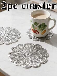 12pcs Gold Hollow PVC Drink Coasters, Washable Table Decor, Non-Slip Table Mat, Breathable And Heat Dissipating, Lightweight And Easy To Store, Suitable For Restaurant, Cafe, Homestay, Afternoon Tea, Holiday, Party, Gathering, Birthday, Wedding, Dinner - Multicolor - View 14