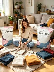 Large Capacity Vacuum Storage Bags, Pump-Free Space-Saving Compression Bags, Suitable For Clothes And Blankets, 2026 New Style, Bedroom Room Decor, Back To School Season - Multicolor - View 4