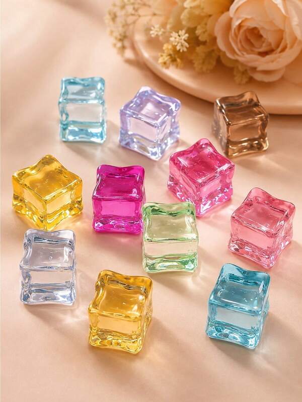 20 DIY Simulated Ice Cubes With Transparent Acrylic Accessories DIY Handmade Milk Glue Phone Case Material Drip Glue Jewelry
