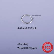 40pcs/Pack S925 Sterling Silver Open Jump Rings, Jewelry DIY Accessories For Necklaces, Bracelets - Silver - View 10