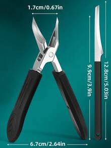 1 Set Thick Nail And Inlaid Nail Trimmer, Heavy Duty Stainless Steel High Precision Nail Clipper With Safety Soft Grip Handle And Ultra-Sharp 25° Beveled Blade, Designed For Elderly, Anti-Splatter Nail Clipper - A - View 8