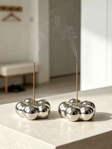 1pc Minimalist Silver Ceramic Incense Holder Modern Creative Design Aromatherapy Base Incense Stick Holder Incense Tray Incense Stand Decorative Item - Ceramic Incense Holder - View 9
