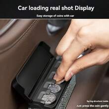 1pc Car Shiny Coin Storage Box With 4 Compartments Crystal Rhinestone Organizer Diamond Coin Dispenser For SUVs Sedans Trucks Interior Accessories Car Organization Solutions Bling Auto Holder - Silver - View 8