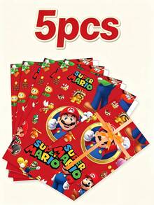 asmodee Mario Gift Wrapping Paper, 5 Sheets Per Pack, With High-Definition Game Character Patterns, Suitable For Hand-Decorating Gift Wrappings For Holidays, Daily Use, And Birthdays. - Multicolor - View 5