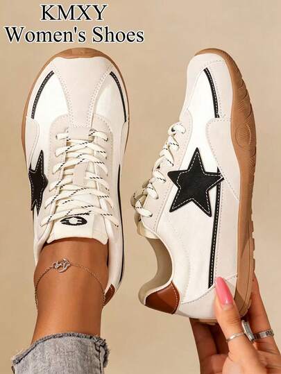 2026 Women's Plus Size All-Season German Training Shoes, Spring/Autumn New Thin Casual Flat Soft Sole Non-Slip Colorblock Outdoor Sports Sneakers, Student Skate Shoes