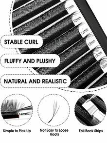 Winky Beauty 12 Rows Voluminous Pre-Made Lashes, 0.07mm Ultra-Fine Lash Extensions, Lightweight Pre-Made Lash Clusters, Lash Clusters, Individual Lashes, False Eyelashes - View 4