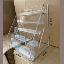 3層/5層桌面書架與收納架，分層壓克力展示架，適用於繪本與雜誌，理想的床頭閱讀架 - 多色 - 查看 9