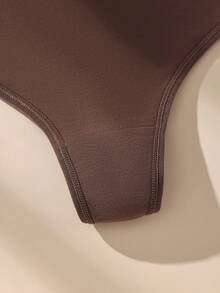 4pcs Plus Size Solid Color High Waist Cotton Women's Thong Panties, Casual And Comfortable - Multicolor - View 6
