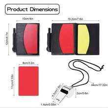 2pcs/1pc Football Referee Whistle Set, Red And Yellow Cards With Notebook And Pencil, Stainless Steel Referee Whistle With Black Lanyard, Suitable For Sports, Football, Rugby, Basketball - Multicolor - View 3