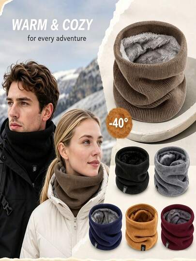 1pc Unisex Thickened Winter Knitted Scarf Neck Warmer, Multi-Purpose Fake Collar Neck Protector, Cycling Face Mask, Yarn Head Cover, Outdoor Sports Cold Protection, Student Style Accessory, Low Temperature Activity Universal Neck Warmer, Snow And Frost Protection, Suitable For Winter, Christmas, Halloween, Spring Festival, New Year And Various Holiday Party Outings, Multiple Styles Available