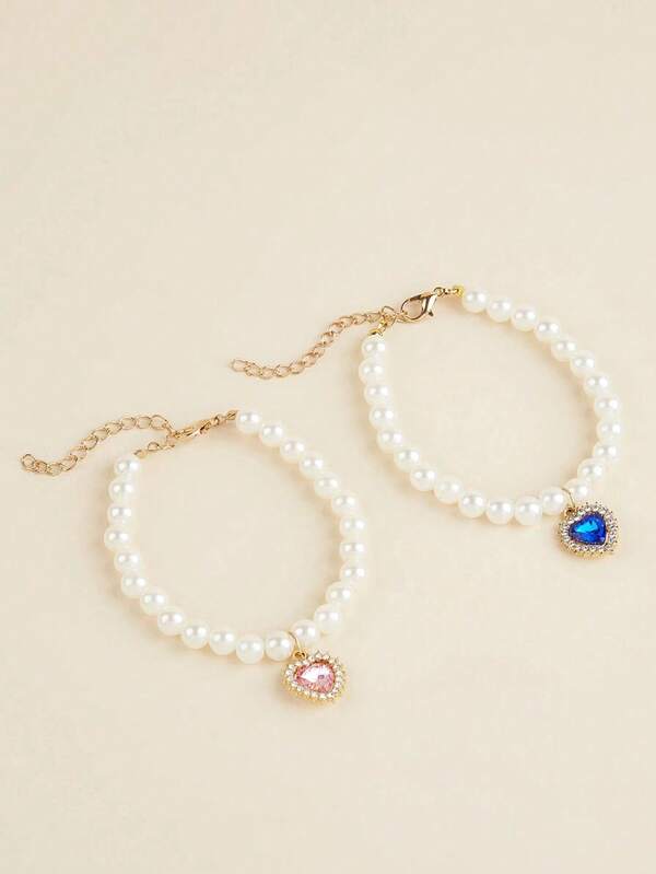 1 stuk schattige prinsessenstijl hartvormige hanger verstelbare decoratieve halsband voor huisdieren