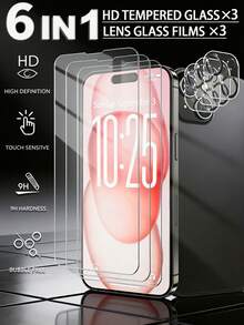 Navigator 6合1，3片高定義鋼化玻璃螢幕保護貼 + 3片絲印高定義鏡頭保護貼，雙重保護，防撞擊、防指紋、防水，日常使用無異物感，長效螢幕保護。無論是日常通勤、戶外旅行還是娛樂與辦公工作，都能為您提供清晰的視覺體驗與安心保護，相容於 Duo/18 Pro Max/18 Pro/18/17e/17 Pro Max/17 Pro/17 Air/17/16 Pro Max/16 Pro/16 Plus/16/15 Pro Max/15/14/13/12 等機型。 - 無色 - 查看 28