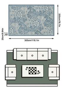 1pc Vintage Southeast Asian Style American Luxury French Aesthetic Simple Floral Print - Soft Faux Cashmere Area Rug, Bathroom, Kitchen, Entrance, Hallway, Bedside, Living Room, Bedroom, All-Season Machine Washable Floor Mat, Home Decor - Multicolor - View 12