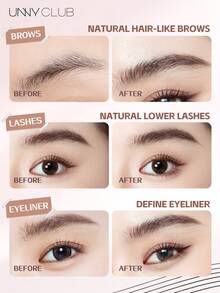 UNNY CLUB Pulpen Makeup Serbaguna, Pulpen Multifungsi 4-in-1, Efek Tahan Lama Alami, Ringan dan Halus, Tahan Air dan Keringat, Cocok untuk Pemula, 1 buah, Kosmetik Makeup Merek Ternama - 02 Cokelat yang kalem - View 3