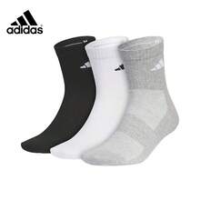 Kaos Kaki Olahraga Adidas Unisex SPW CREW 3PP Setengah Betis Hitam Putih Abu-abu Kombinasi Tiga Warna Klasik 3 Pasang JC9272 - Hitam/Putih/Abu-abu Muda [JC9272] - View 4