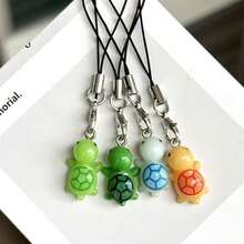 1pc Turtle Phone Chain Pendant, Healing Style Phone Accessory, Anti-Loss, Gift For Friends - Multicolor - View 4
