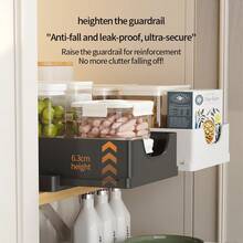 No-Drill Pull-Out Kitchen Cabinet Organizer - Slide-Out Drawer Shelf For Under Sink, Adjustable Rails, Large Capacity, Material - Multicolor - View 5