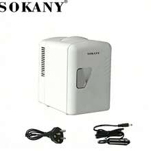 SOKANY21024 Car Mini Fridge Portable Mini Refrigerator Dual-Use For Car And Home, 4L Flexible Capacity, Cooling 5℃/Heating 50℃, One-Touch Cold/Hot Switch, Perfect For Road Trips/Office/Home/Dorm Use - White - View 12