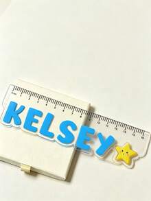 Custom A2 Size Colorful Letter Acrylic Ruler, Personalized Name, 15cm Long, Suitable For Stationery Lovers, Fashion Ruler For Birthday, Office Use, Daily Tasks And Students - Multicolor - View 4