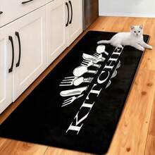 3pcs Non-Slip Kitchen Mat Set, Easy To Clean Durable Floor Mat, Suitable For Kitchen And Hallway, Kitchen Decor And Extension, Halloween Decoration - Black - View 4