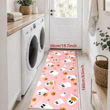 1/2pcs Halloween Ghost & Pumpkin Pattern, Vintage Diatomaceous Earth Mat, Super Absorbent, Non-Slip, Perfect For Bathroom, Kitchen And Dining Room, Quick Drying, Machine Washable, Perfect Gift For Home Decor And Bathroom Mat - Multicolor - View 12