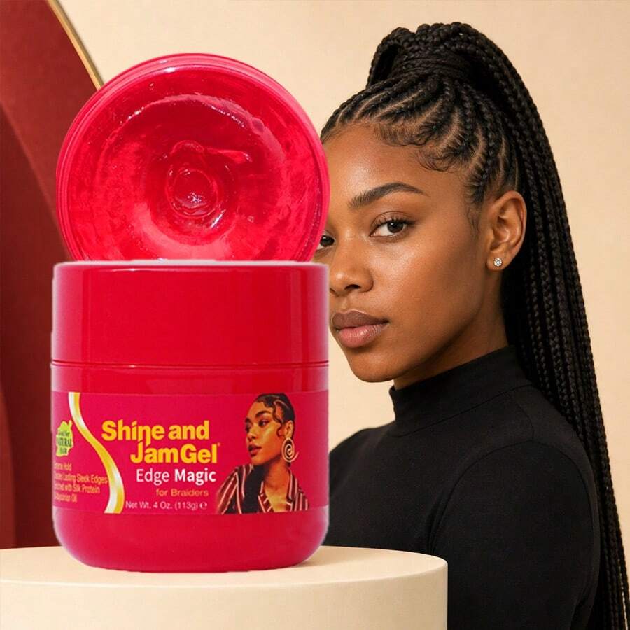 4oz/113g Firm Hold Edge Control Hair Gel For Braids, Locs & Twists, Non-Greasy Shine, Tames Flyaways & Fringe, With Silk Protein & Abyssinian Oil - Edge Control Gel - View 1