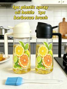 1pc Large Capacity Kitchen Oil Spray Bottle, Home Oil Storage Container, Air Fryer Accessory, Multi-Purpose Seasoning Dispenser; Can Hold Olive Oil, Vinegar, Soy Sauce And Other Liquids, Dual-Use, Leak-Proof And Easy To Clean, Combines Oil Spray And Oil Storage Functions. Perfect Gift For Wife, Mother On Holidays, Random Style And Color - View 17