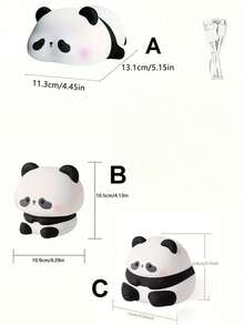 1pc Panda Shaped Home Decor Night Light - Silicone Touch Lamp, 3 Modes, USB Rechargeable LED Light, Suitable For Bedroom, Living Room, Desktop And Other Indoor Decoration, Thoughtful Christmas Gift For Family And Friends - Multicolor - View 11